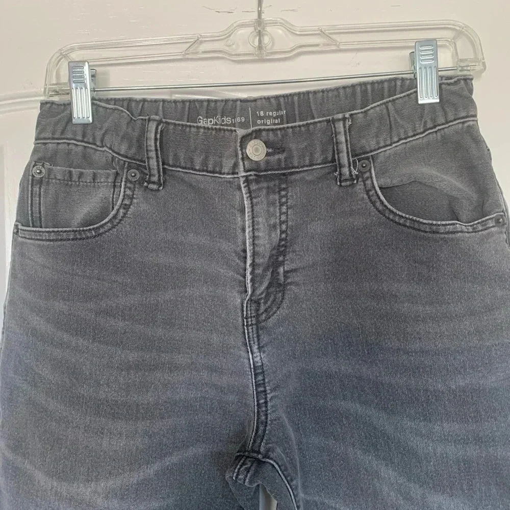 Boys Gap size 18 adjustable waist gray jeans